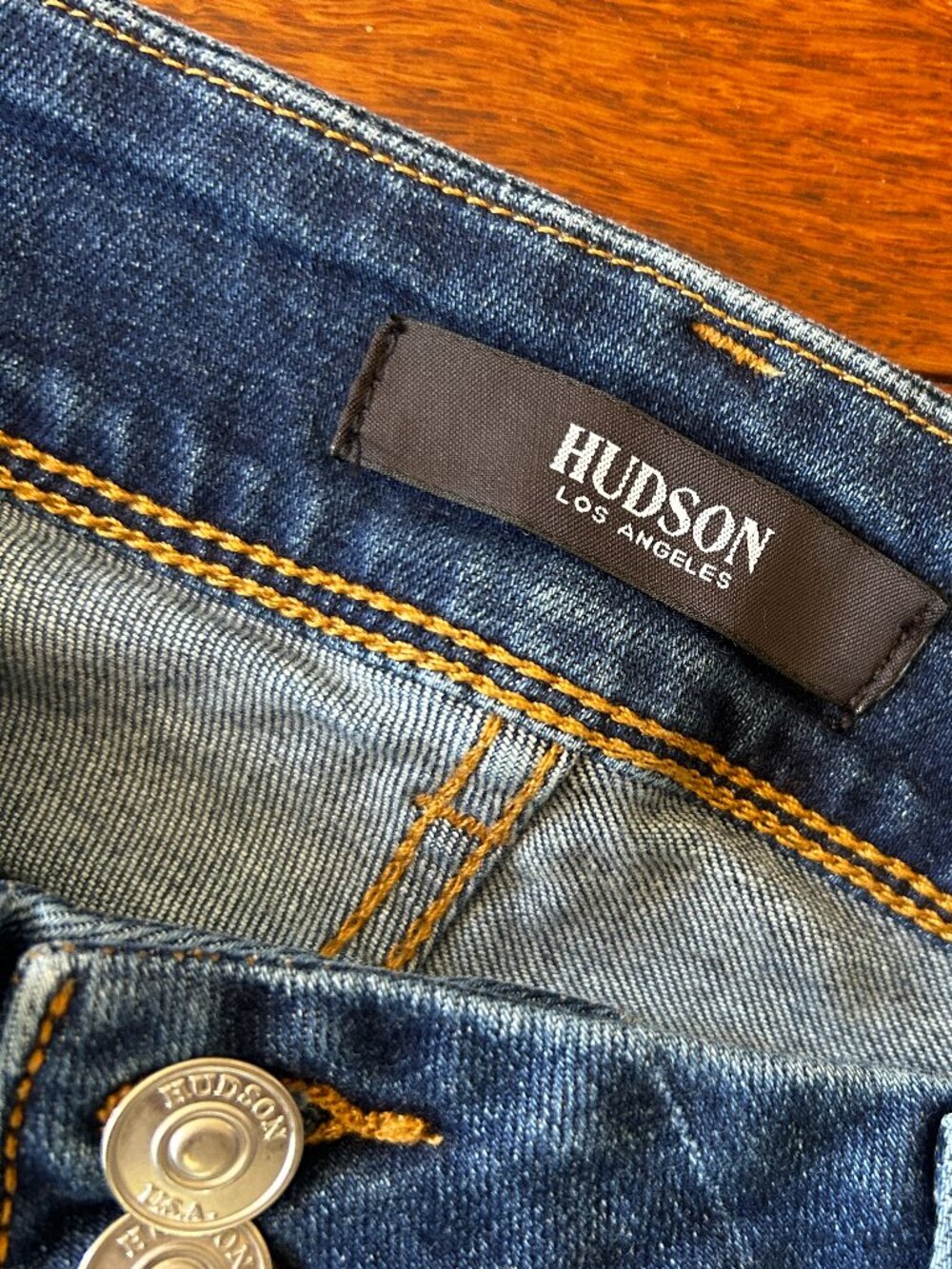 Hudson Beth Jeans Womens 32 Rhythm Rain Dark Wash Flap Pocket Bootcut Jeans - Picture 6 of 8